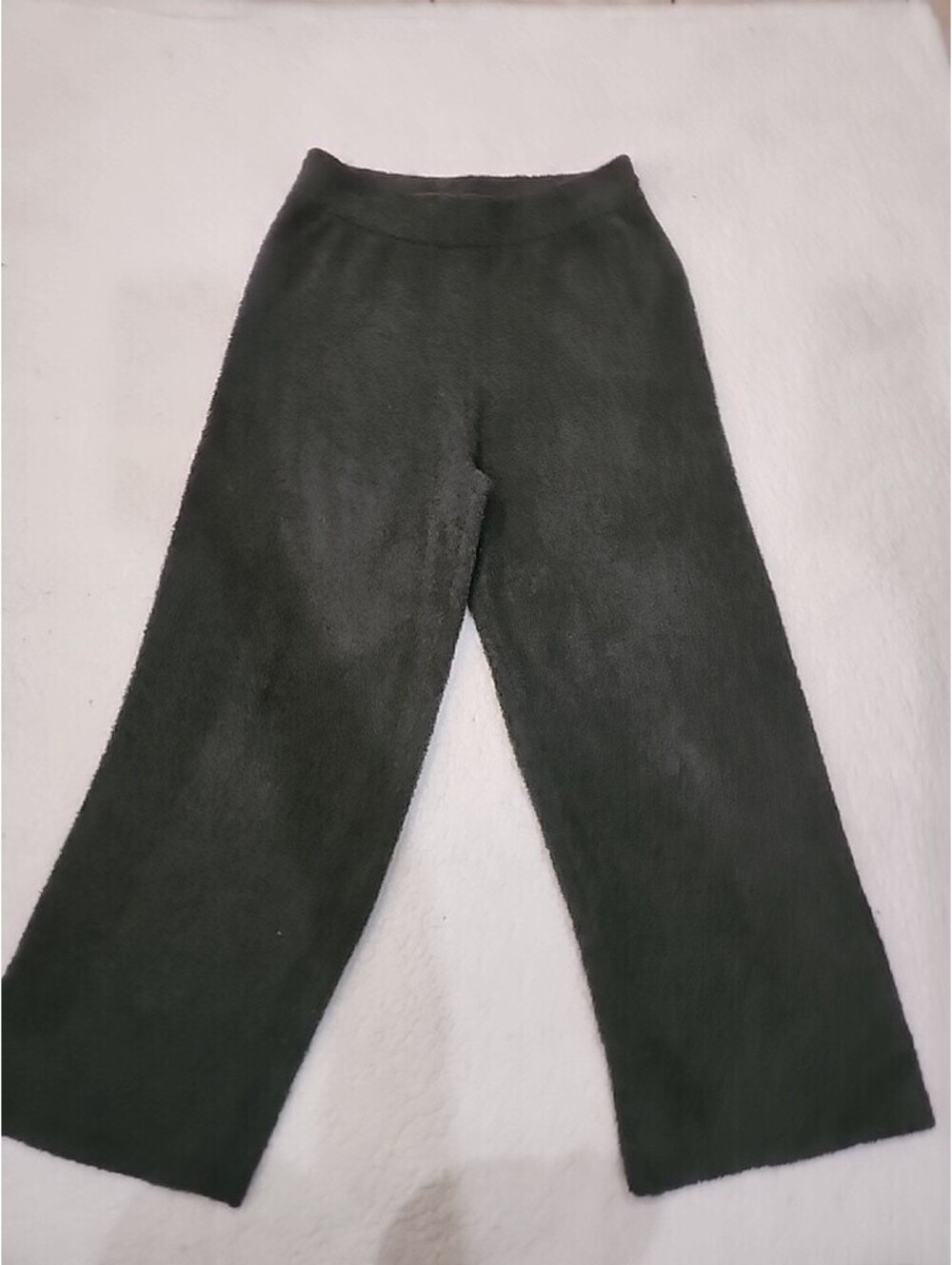 Wide Leg Pants Womens L Flare Forest Green Knit Comfy Casual Sweatpants CHINA